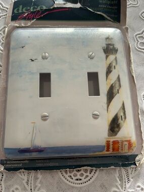 Deco Style Vintage Metal Double Wallplate
